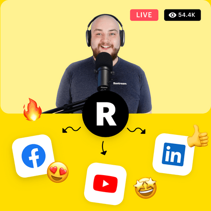 Stream to YouTube, Twitch, Facebook, Vimeo, Twitter, Telegram, and LinkedIn at the same time.